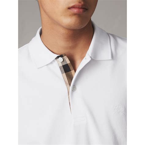 burberry check placket polo|Check Cotton Blend Polo Shirt .